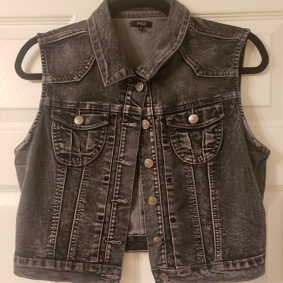 girls blue jean vest